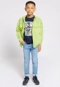 BOSS tricou de bumbac pentru copii culoarea albastru marin, cu imprimeu, J52050 imagine