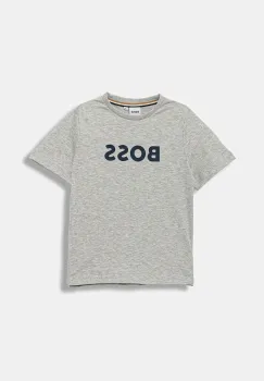BOSS tricou de bumbac pentru copii culoarea gri, cu imprimeu, J52711 imagine