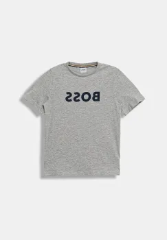 BOSS tricou de bumbac pentru copii culoarea gri, cu imprimeu, J52711 imagine