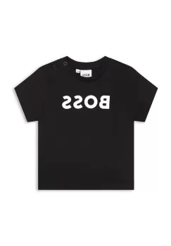 BOSS tricou de bumbac pentru copii culoarea negru, cu imprimeu imagine