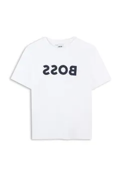 BOSS tricou de bumbac pentru copii culoarea negru, cu imprimeu, J25P24 imagine