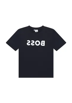 BOSS tricou de bumbac pentru copii culoarea negru, cu imprimeu, J25P24 imagine