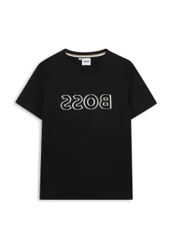 BOSS tricou de bumbac pentru copii culoarea negru, cu imprimeu, J52034 imagine