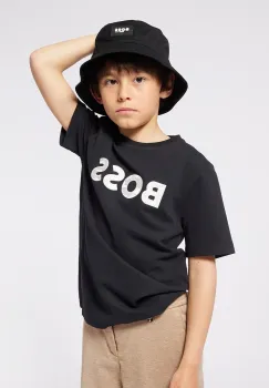 BOSS tricou de bumbac pentru copii culoarea negru, cu imprimeu, J52049 imagine