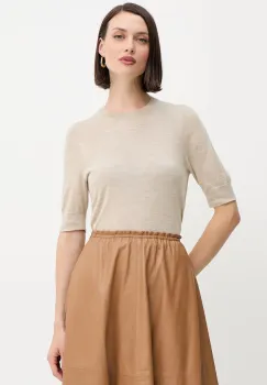 BOSS tricou de lana culoarea bej, 50544996 imagine