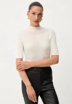 BOSS tricou de lana culoarea bej, cu turtleneck, 50542885 imagine