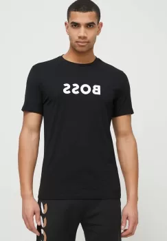 BOSS tricou de plaja culoarea negru, modelator imagine