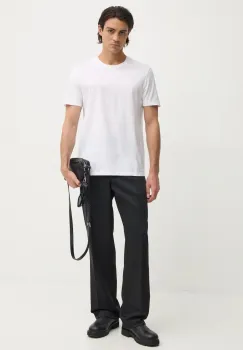 BOSS tricou din bumbac barbati, culoarea alb, neted imagine