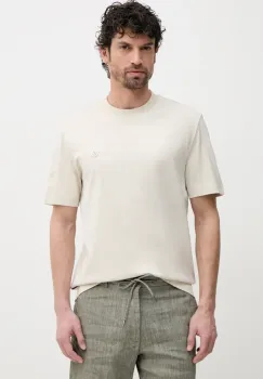 BOSS tricou din bumbac barbati, culoarea bej, neted, 50520298 imagine