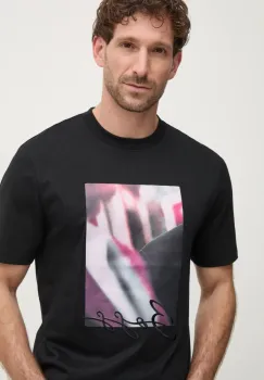 BOSS tricou din bumbac barbati, culoarea negru, cu imprimeu, 50536460 imagine