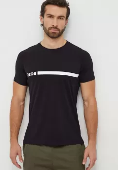 BOSS tricou din bumbac barbati, culoarea negru, cu imprimeu imagine