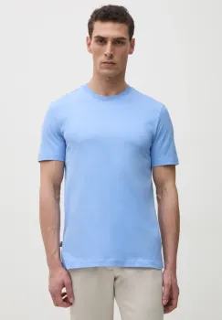 BOSS tricou din bumbac barbati, culoarea turcoaz, neted, 50468347 imagine