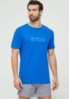 BOSS tricou din bumbac barbati, culoarea violet, cu imprimeu imagine