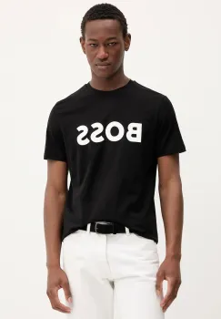 BOSS tricou din bumbac BOSS CASUAL culoarea negru, cu imprimeu, 50481923 imagine