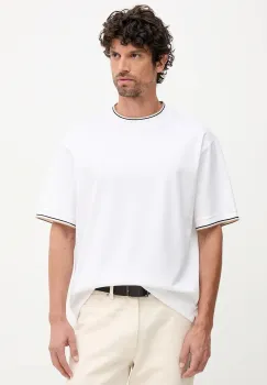 BOSS tricou din bumbac culoarea alb, cu imprimeu, 50548012 imagine