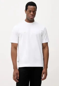 BOSS tricou din bumbac culoarea alb, neted, 50559050 imagine