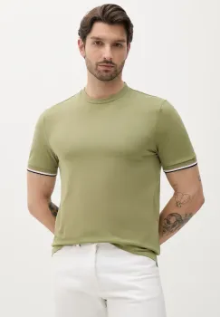 BOSS tricou din bumbac culoarea bej, neted imagine