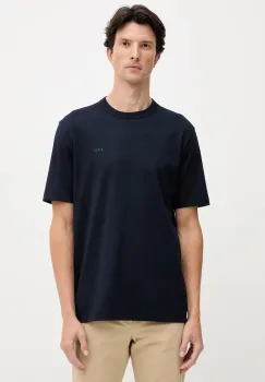 BOSS tricou din bumbac culoarea bleumarin, melanj, 50546404 imagine