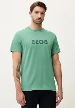 BOSS tricou din bumbac culoarea negru, cu imprimeu, 50491706 imagine