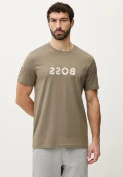 BOSS tricou din bumbac culoarea negru, cu imprimeu, 50491706 imagine