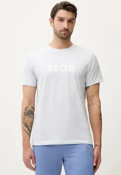 BOSS tricou din bumbac culoarea negru, cu imprimeu, 50491706 imagine