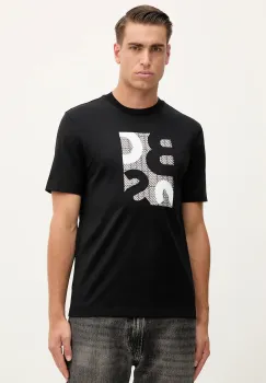BOSS tricou din bumbac culoarea negru, cu imprimeu, 50543901 imagine