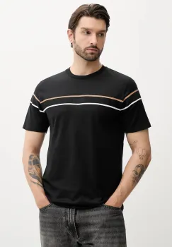BOSS tricou din bumbac culoarea negru, cu imprimeu, 50545852 imagine