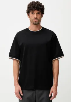 BOSS tricou din bumbac culoarea negru, cu imprimeu, 50548012 imagine