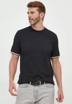 BOSS tricou din bumbac culoarea negru, neted imagine