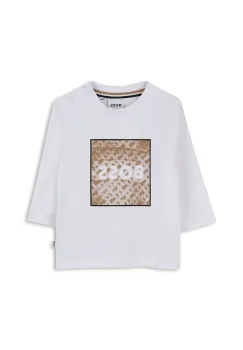 BOSS tricou din bumbac pentru bebelusi culoarea alb, cu imprimeu, J52715 imagine