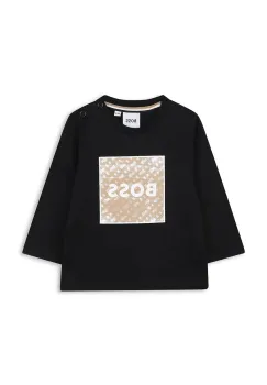 BOSS tricou din bumbac pentru bebelusi culoarea negru, cu imprimeu, J52715 imagine