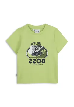 BOSS tricou din bumbac pentru bebelusi culoarea verde, cu imprimeu, J52110 imagine