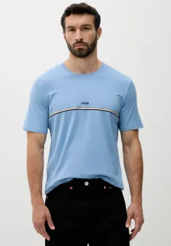 BOSS tricou lounge culoarea gri, cu imprimeu imagine