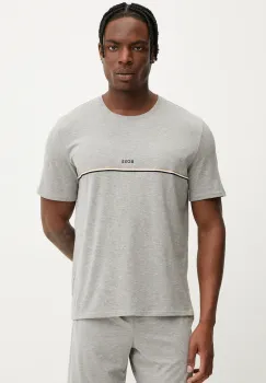 BOSS tricou lounge culoarea gri, cu imprimeu imagine
