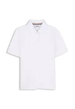 BOSS tricou polo copii culoarea alb, neted, J52042 imagine