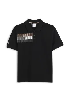 BOSS tricou polo copii culoarea negru, cu imprimeu, J52013 imagine