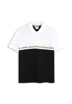 BOSS tricou polo copii culoarea negru, J52339 imagine