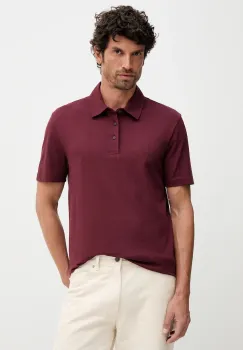 BOSS tricou polo cu matase BECKHAM X BOSS culoare bordo neteda pentru barbati 50554093 imagine