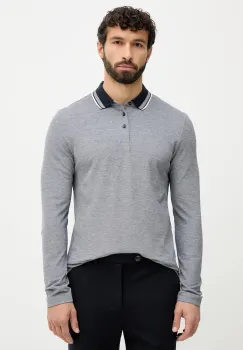 BOSS tricou polo culoarea bleumarin, melanj, 50531352 imagine