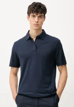 BOSS tricou polo culoarea bleumarin, uni, 50536667 imagine