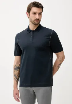 BOSS tricou polo culoarea bleumarin, uni, 50543387 imagine