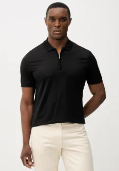 BOSS tricou polo H-Paras 70 culoarea negru, uni, 50554614 imagine