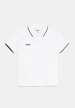 BOSS tricouri polo din bumbac pentru bebelusi culoarea alb, neted, J05P13 imagine