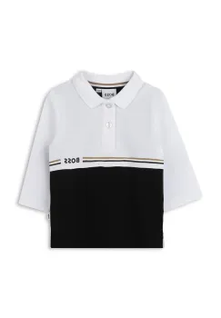 BOSS tricouri polo din bumbac pentru bebelusi culoarea negru, cu imprimeu, J52456 imagine