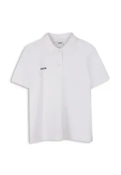 BOSS tricouri polo din bumbac pentru copii culoarea alb, cu imprimeu, J52014 imagine