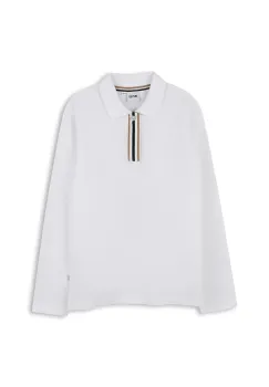 BOSS tricouri polo din bumbac pentru copii culoarea alb, J52333 imagine