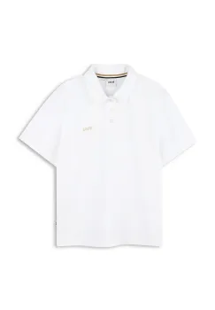 BOSS tricouri polo din bumbac pentru copii culoarea alb, neted, J52017 imagine