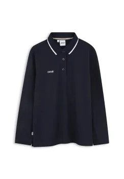 BOSS tricouri polo din bumbac pentru copii culoarea bleumarin, uni, J52330 imagine