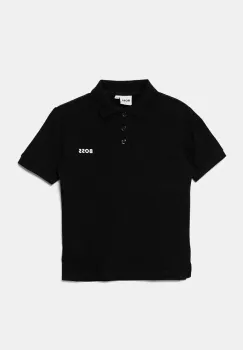 BOSS tricouri polo din bumbac pentru copii culoarea negru, cu imprimeu, J52014 imagine