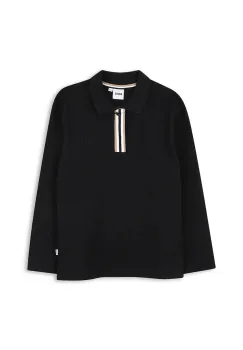 BOSS tricouri polo din bumbac pentru copii culoarea negru, J52333 imagine